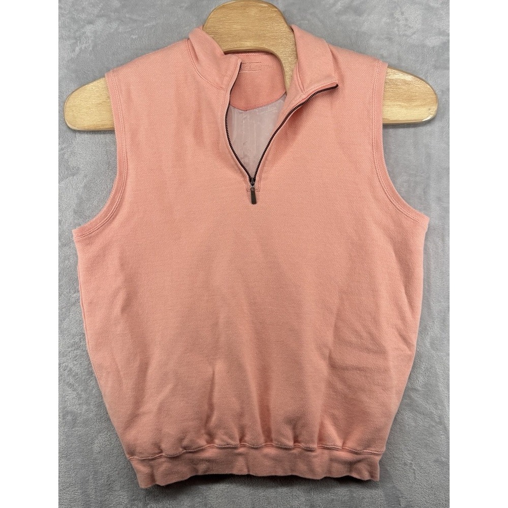 Carnoustie Cotton Orange 1/4 Zip‎ Pullover Lined Golf Vest Men's Size M READ
